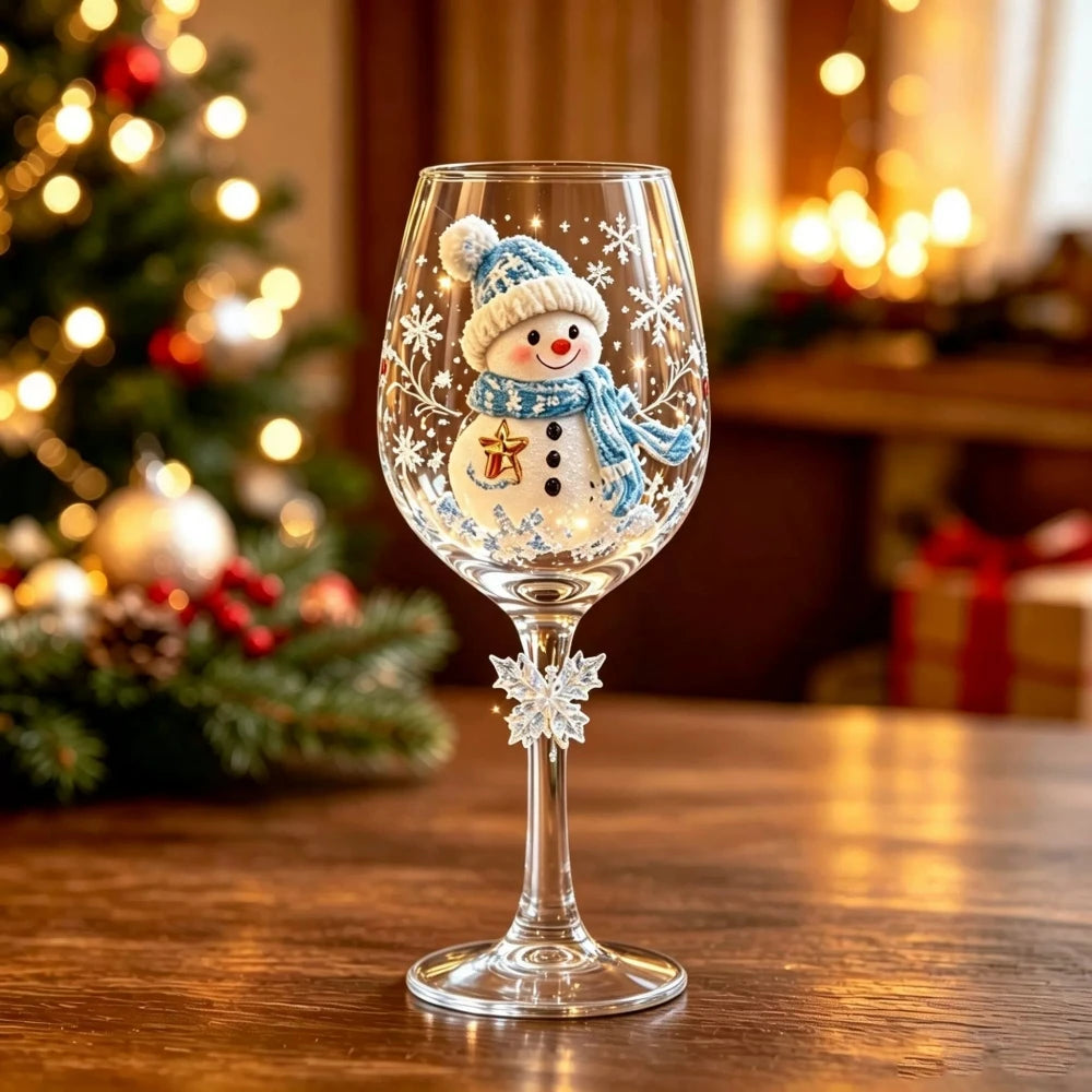 Copas de vino con diseños navideños de JollyVibe