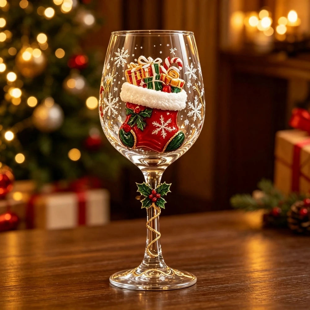 Copas de vino con diseños navideños de JollyVibe