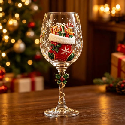 Copas de vino con diseños navideños de JollyVibe