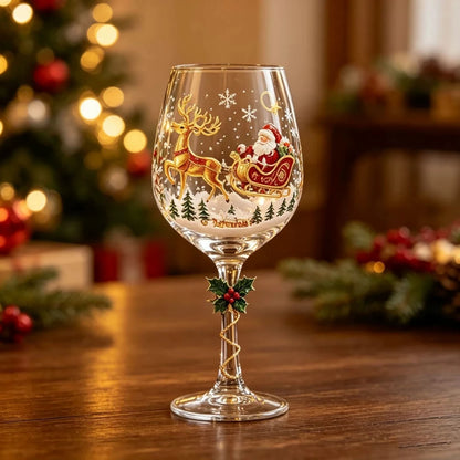 Copas de vino con diseños navideños de JollyVibe